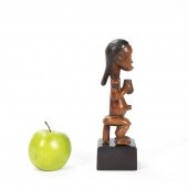 TWO AFRICAN OBJECTS, BASKET &