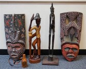 TWO AFRICAN OR OCEANIC CARVED