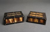 TWO AFRICAN QUILL DECORATED EB