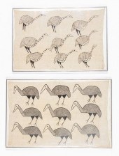 TWO AFRICAN SENUFO FAMED MUD C