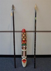 TWO AFRICAN SPEARS AND A DECOR