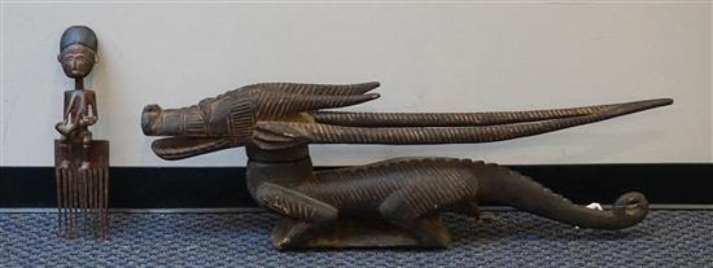 TWO AFRICAN STYLE CARVINGSTwo