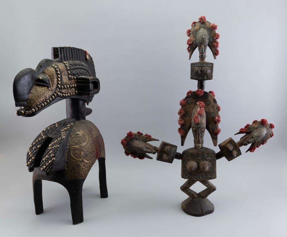 TWO AFRICAN TRIBAL CARVINGS 20TH