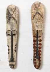 TWO AFRICAN TRIBAL ELONGATED M
