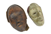 TWO AFRICAN TRIBAL WOOD MASKS,
