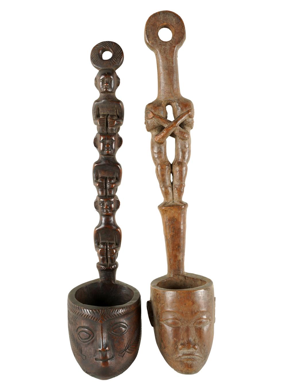 TWO AFRICAN WOOD
