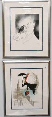 TWO AL HIRSCHFELD LITHOGRAPHS,