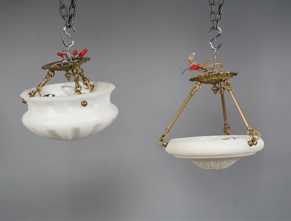 TWO ALABASTER PENDANT