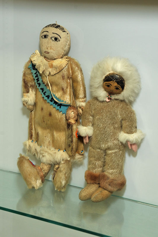 TWO ALASKA ESKIMO DOLLS.