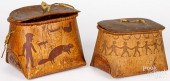 TWO ALGONQUIN BIRCH BARK MOCUC