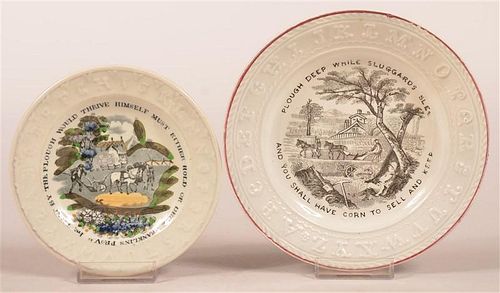 TWO ALPHABET PLATES WITH