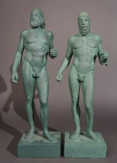 TWO ALVA STUDIOS GREEN PAINTED