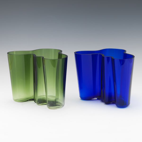 TWO ALVAR AALTO "SAVORY" GLASS