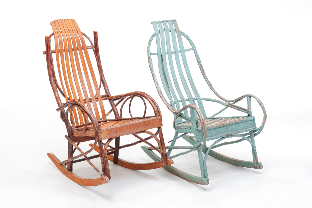 TWO AMERICAN ADIRONDACK ROCKERS.