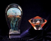 Two American Art Moderne Glass