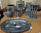 TWO AMERICAN BLUE FLORAL PAINT