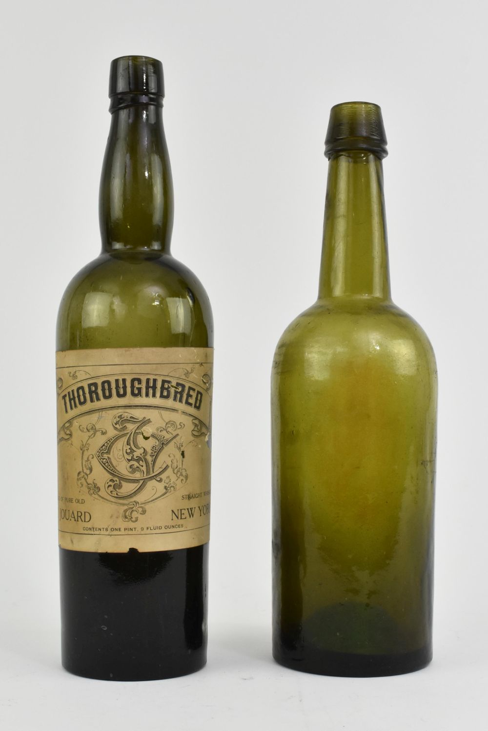 TWO AMERICAN BOTTLE GREEN GLASS ALE