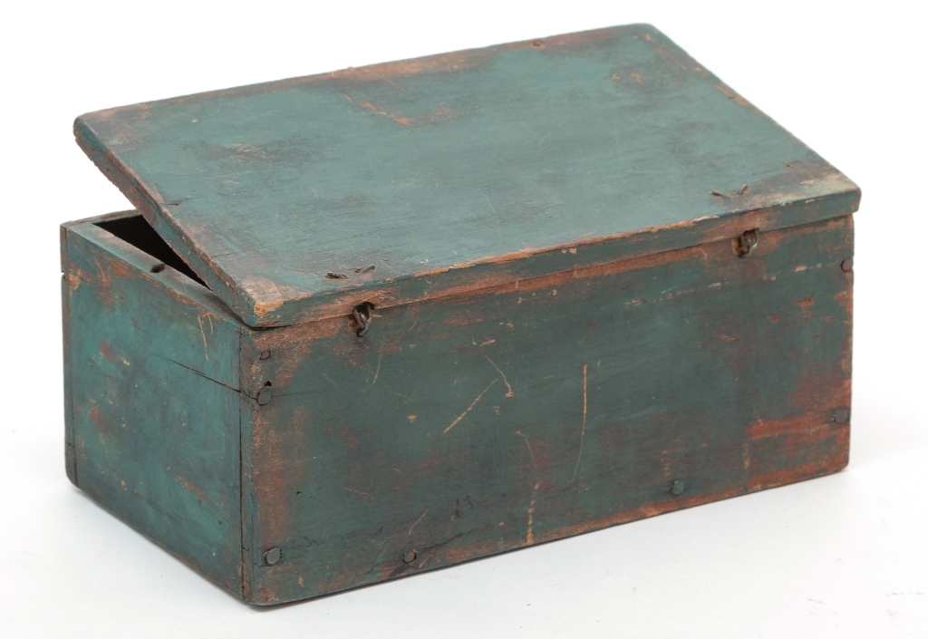 TWO AMERICAN BOXES. Mid 19th