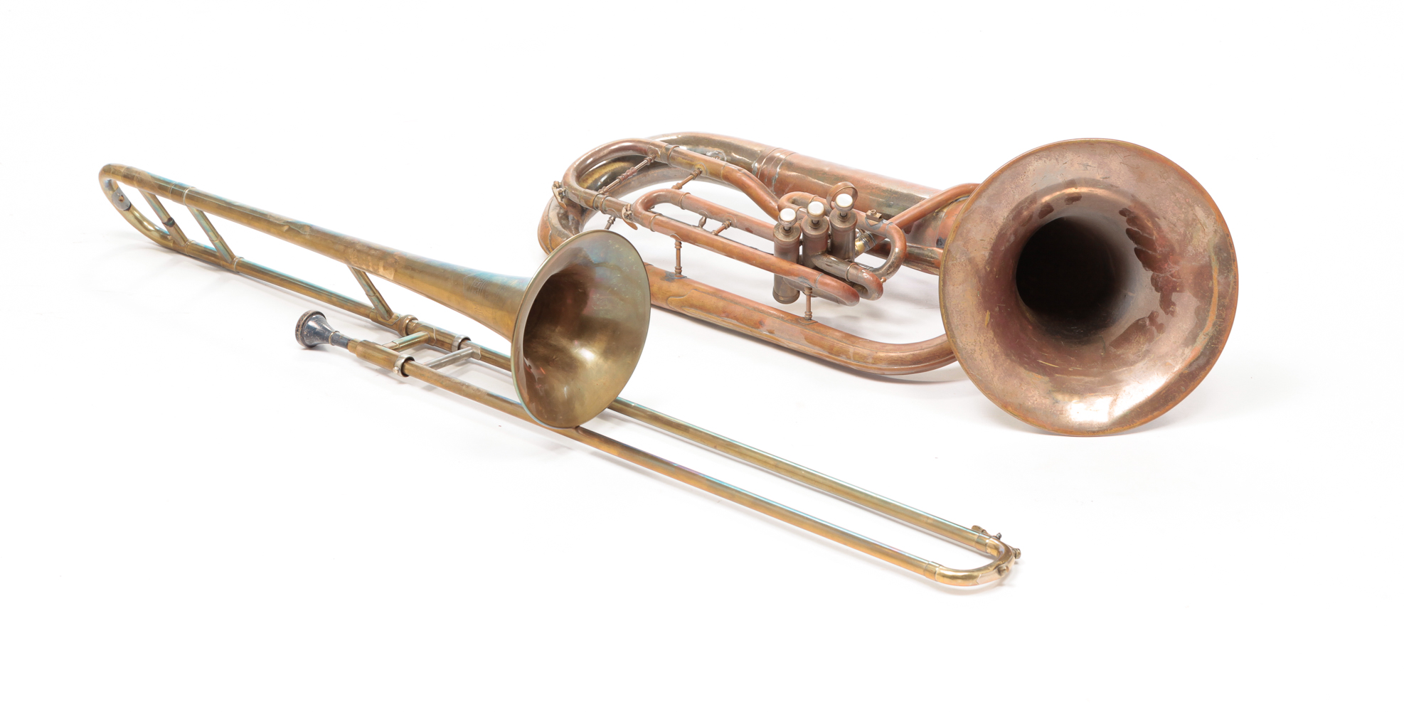 TWO AMERICAN BRASS INSTRUMENTS. Mid