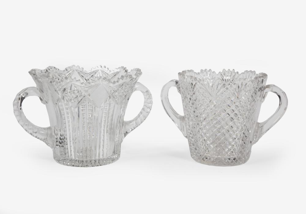 TWO AMERICAN BRILLIANT CUT GLASS