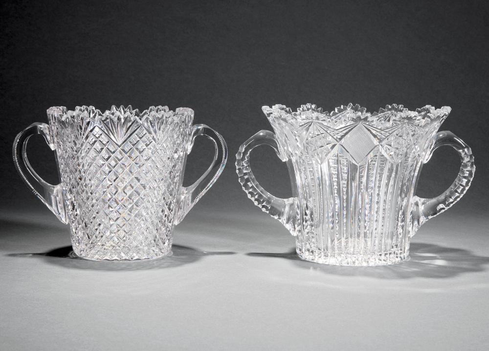 TWO AMERICAN BRILLIANT CUT GLASS