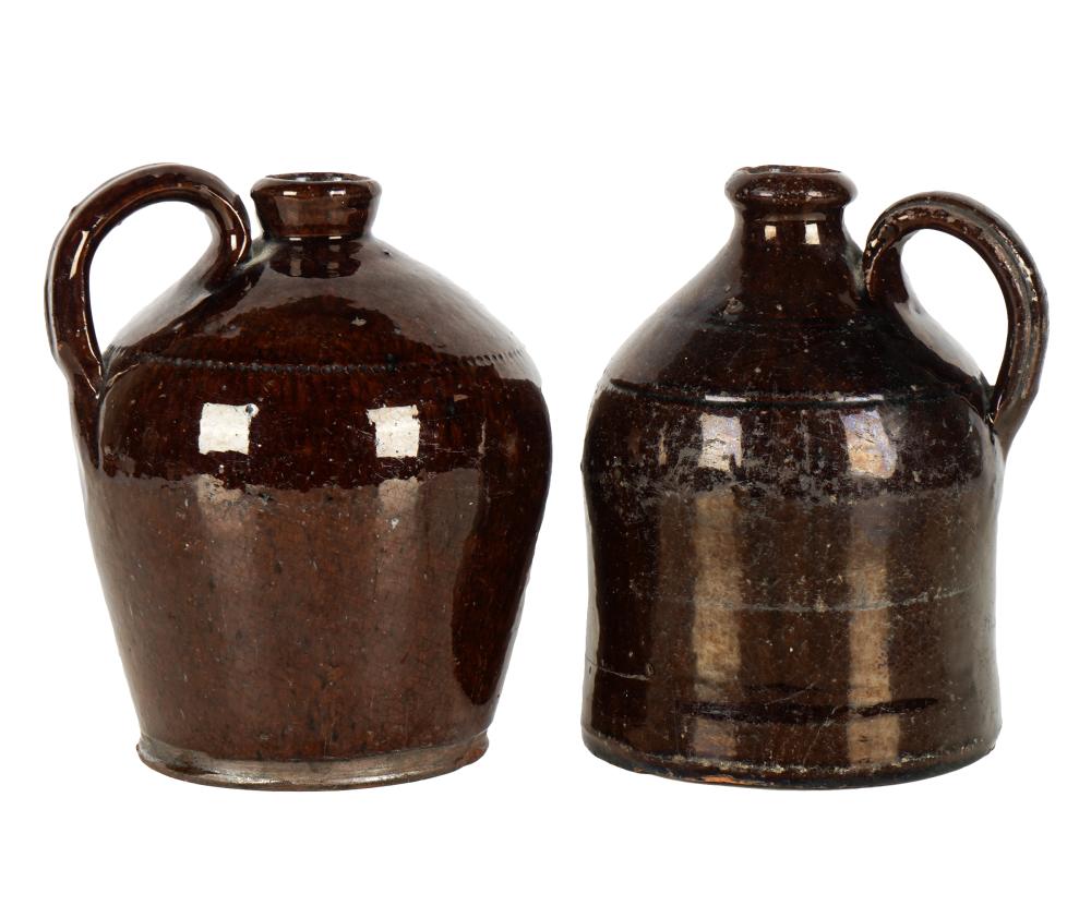 TWO AMERICAN BROWN POTTERY