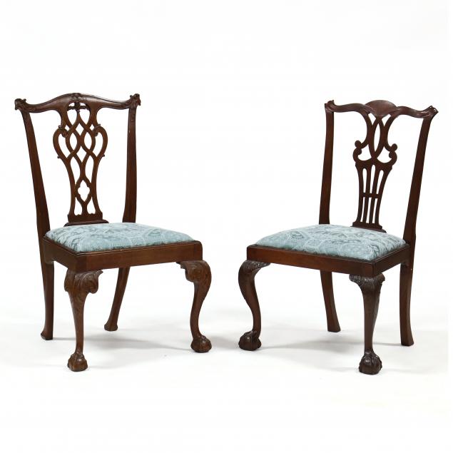 TWO AMERICAN CARVED MAHOGANY