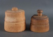 Two American carved wood butte