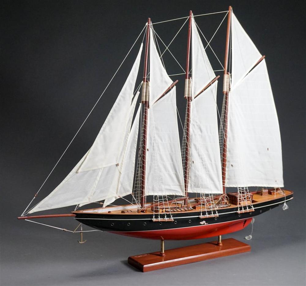 TWO AMERICAN CARVED WOOD SHIP