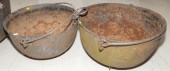 TWO AMERICAN CAST IRON CAULDRO