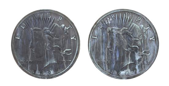 Two American Cast Metal Plaques