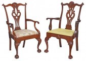 TWO AMERICAN CHIPPENDALE ARMCH