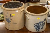 TWO AMERICAN COBALT DECORATED