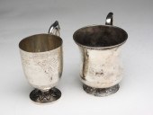 TWO AMERICAN COIN SILVER CUPS.
