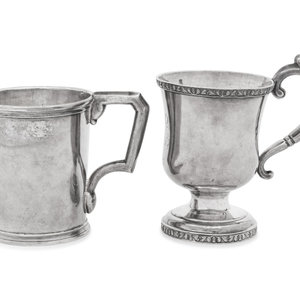 Two American Coin Silver Mugs
