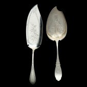 TWO AMERICAN COIN SILVER SERVE