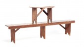 TWO AMERICAN COUNTRY BENCHES.