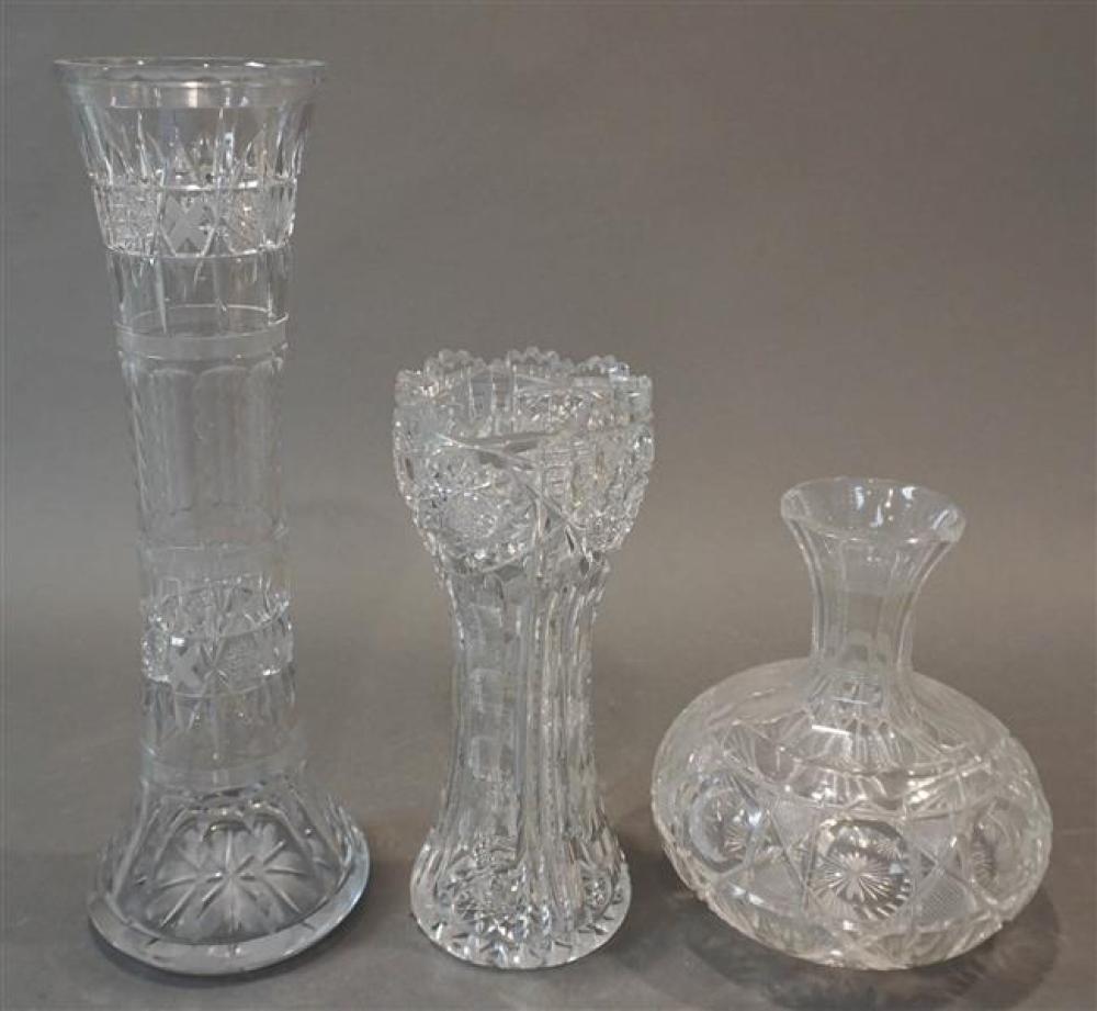 TWO AMERICAN CUT CRYSTAL VASES
