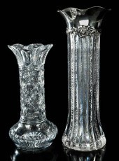 TWO AMERICAN CUT GLASS VASESla