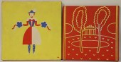 TWO AMERICAN DECO FORMICA PANE