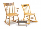 TWO AMERICAN DECORATED ROCKERS