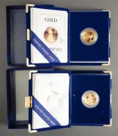 TWO AMERICAN EAGLE 1988 1/4 OU