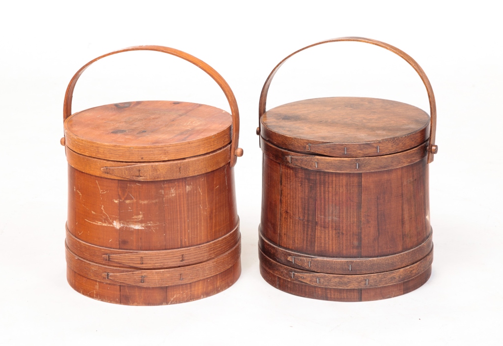 TWO AMERICAN FIRKINS. 20th century,