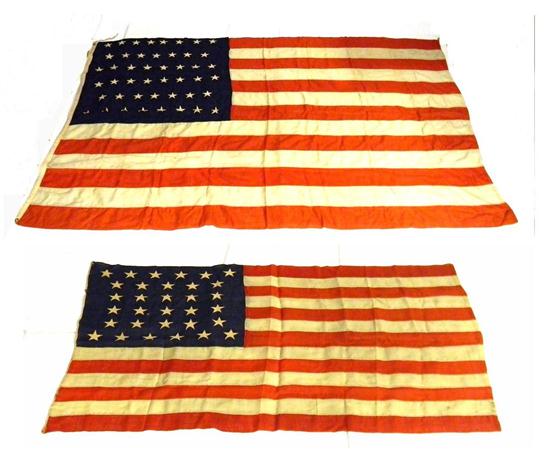 Two American flags including: one