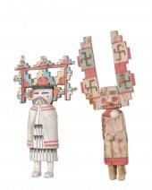 TWO AMERICAN FOLK ART PAINTED