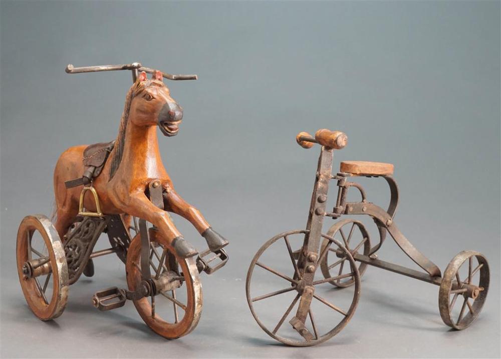 TWO AMERICAN FOLK ART STYLE WOOD