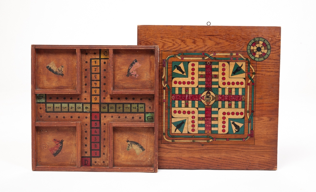 TWO AMERICAN GAMEBOARDS. Late