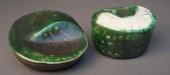 TWO AMERICAN GREEN GLAZED ART