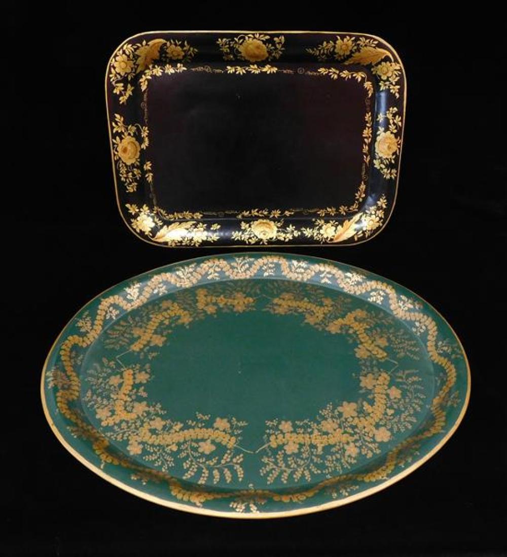TWO AMERICAN HAND-PAINTED TOLE
