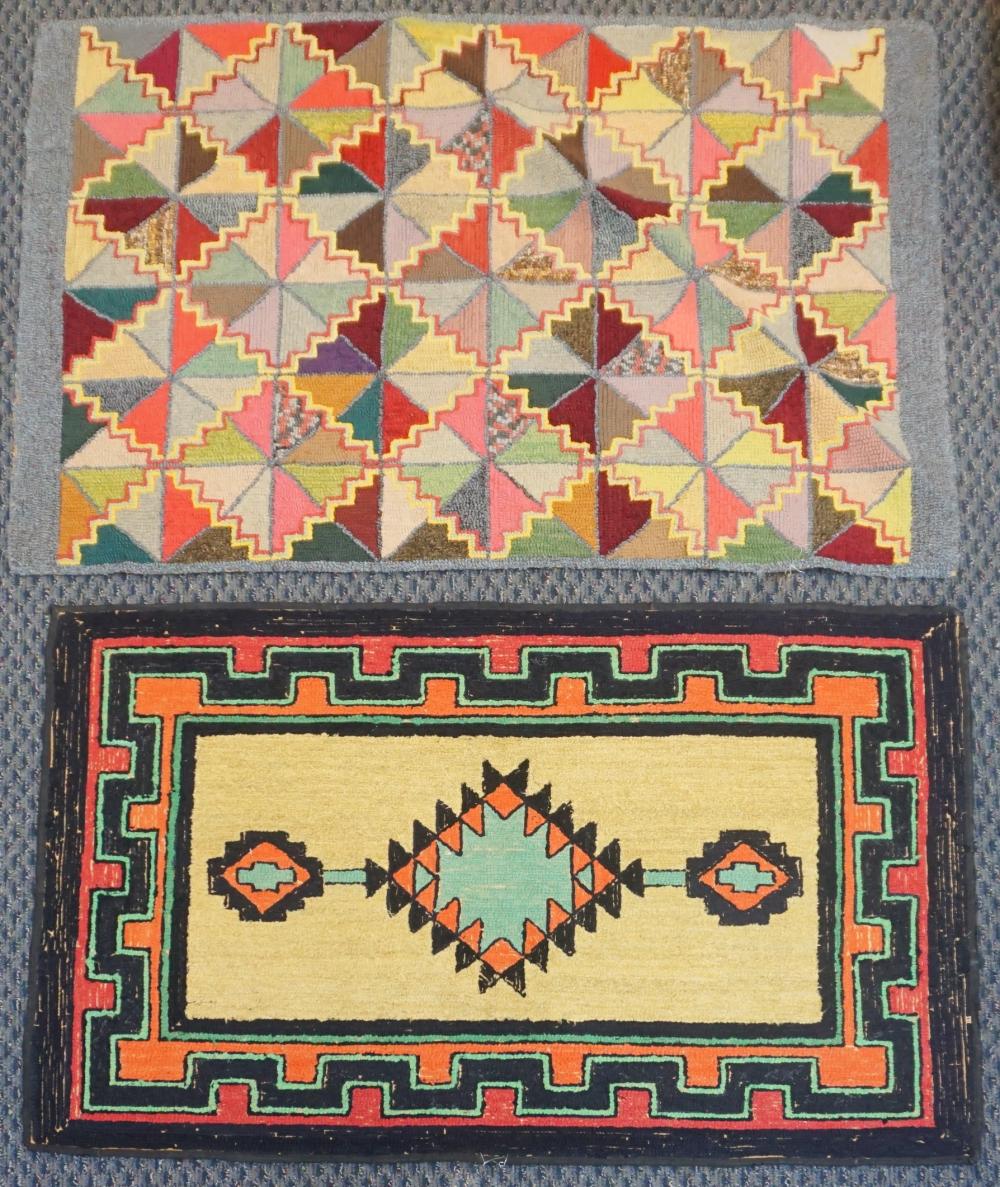 TWO AMERICAN HOOK RUGS, LARGER: 4